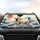 Large Japanese Koi Fish Cresting Ocean Waves Deep Red Sun - Car Interior Upgrade Car Sunshade - 4