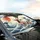 Large Japanese Koi Fish Cresting Ocean Waves Deep Red Sun - Car Interior Upgrade Car Sunshade - 6