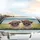 Pugs Pink Sunglasses Cowboy Hats Scenic Landscape - Road Trip Gift for Dog Owners Car Sunshade - 5