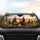 Comical Chickens Open Road Journey Rolling Green Hills & Blue Sky Travel Essentials Car Sunshade - 4