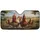Comical Chickens Open Road Journey Rolling Green Hills & Blue Sky Travel Essentials Car Sunshade - 3