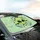 Vibrant Green Alien Heads Flying Saucers Cosmic Field - Commute Accessory Car Sunshade - 6