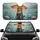 Tabby Cat Orange Umbrella Pink Lotus Lily Pad Serene Water - Road Trip Gift for Cat Lover Car Sunshade - 1