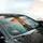 Tabby Cat Orange Umbrella Pink Lotus Lily Pad Serene Water - Road Trip Gift for Cat Lover Car Sunshade - 6
