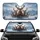 Stag Deer American Flag Steering Wheel Snowflakes Winter Mountain - Wildlife Lover Gift Car Sunshade - 1