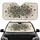 Layered Brushstroke Teal Rose Golden Brown Leopard Spots - Wildlife Lover Gift Car Sunshade - 1