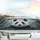 Gentle Giant Panda Face Tropical Foliage Fuchsia Flowers Jungle - Wildlife Lover Gift Car Sunshade - 5