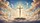 Golden Crucifix Jesus Doves Bible Clouds - Faithful Living Spiritual Gift Car Sunshade - 7