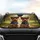 Yorkshire Terriers Flat Cap Plaid Bandana Golden Hour Park Landscape - Dog Lover Gift Car Sunshade - 4