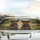Yorkshire Terriers Flat Cap Plaid Bandana Golden Hour Park Landscape - Dog Lover Gift Car Sunshade - 5