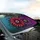 Pop Art Gerber Daisy Floral Graphic Novel - Dark Gritty Magenta Purple Car Decor Gift Car Sunshade - 6