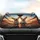 Laughing Chihuahuas Steering Wheel Sunset Road - Road Trip Essential Gift Car Sunshade - 4
