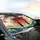 Japanese Torii Gate Rising Sun Cherry Blossom Bamboo Seigaiha - Travel Essentials Car Sunshade - 6