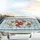 Ladybugs Blooming Daisies Leaves Tendrils Gingham Check Field - Wildlife Lover Gift Car Sunshade - 5