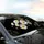 White Daisy Flowers Black Background - Nature Lover Everyday Style Car Sunshade - 6