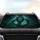 Majestic Serpentine Dragon Glowing Emerald Eyes - Dark Fantasy Lover Gift Car Sunshade - 4