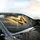 Majestic Butterfly Golden Amber Teal Clouds Sunrise Sunset Sky - Wildlife Lover Gift Car Sunshade - 6