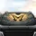 Majestic Butterfly Golden Amber Teal Clouds Sunrise Sunset Sky - Wildlife Lover Gift Car Sunshade - 4
