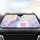 Pastel Sky Cat Pink Heart Flowers - Cat Lover Car Accessory Gift Car Sunshade - 4