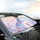 Pastel Sky Cat Pink Heart Flowers - Cat Lover Car Accessory Gift Car Sunshade - 6