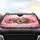 Sleeping Baby Jaguar Cub Pink Roses Drapes - Wildlife Lover Vehicle Decor Gift Car Sunshade - 4