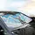 Majestic White Goose Painter Easel Paint Brush Rainbow Sky Clouds - Creative Art Lover Gift Car Sunshade - 6