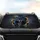 Roaring Black Jaguar Electric Blue Spots Molten Gold Splashes - Big Cat Lover Gift Car Sunshade - 4