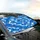 Royal Blue White Flowing Waves Liquid Marble Topographic Map Car Interior Upgrade Car Sunshade - 6
