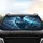 Majestic Electric Cyan Wolf Heterochromatic Eyes Stormy Lightning - Wildlife Lover Gift Car Sunshade - 4