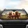 Expressive Horses Golden Hour Countryside Scene - Horse Lover Gift Car Sunshade - 4