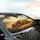 Snuggled Golden Retriever Puppies Meadow - Dog Lover Travel Gift Car Sunshade - 6