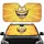 Wide-Eyed Grinning Cartoon Face with Bright White Teeth - Cartoon Fan Gift Car Sunshade - 1