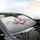 Delicate Pink Flowers Swirling Dark Tendrils Misty Gray - Car Decor Gift Car Sunshade - 6