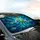 Water Lilies Lily Pads Cosmic Star Dust Currents - Car Interior Gift Car Sunshade - 6