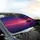 Tropical Palm Trees Floating Feather - Twilight Water Road Trip Gift Car Sunshade - 6