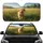 Lush Grass Golden Retriever Puppy Running Wildflower Meadow - Dog Lover Gift Car Sunshade - 1