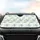 Elegant Watercolor Blue Floral Sprigs Blossoms Leaves Ribbons Polka Dot Scalloped Car Sunshade - 4