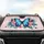 Blue Morpho Butterfly Plumeria Flowers Botanical Leaves - Nature Lover Gift Car Sunshade - 4