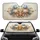 Symmetrical Ivory Blue Tulip Gold Leaves Blue Flowers Pearls - Luxury Car Decor Gift Car Sunshade - 1
