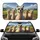 Smiling Alpacas Yellow Sunglasses Green Fields - Wildlife Lover Road Trip Gift Car Sunshade - 1
