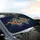 Thick Undulating Psychedelic Wave Stripes Celestial Stars - Groovy Lifestyle Gift Car Sunshade - 6