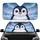 Penguin Face Ethereal Arctic Snowflakes Aurora - Winter Wildlife Gift for Penguin Lovers Car Sunshade - 1
