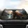 Grizzly Bear Mountain River Waterfall - Wildlife Lover Gift Car Sunshade - 4