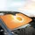 Happy Fried Egg Cartoon Face - Breakfast Lover Foodie Gift Car Sunshade - 6