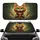 Orange Cat Spiky Fur Long Tongue Glowing Eyes Beige Jacket - Cat Lover Gift Car Sunshade - 1