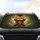 Orange Cat Spiky Fur Long Tongue Glowing Eyes Beige Jacket - Cat Lover Gift Car Sunshade - 4