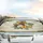 Whole Halved Coconuts Golden Hibiscus Palm Fronds - Tropical Island Decor Gift Car Sunshade - 5