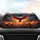 Phoenix Fiery Wings Smoke Burning Cityscape - Fantasy Enthusiast Mythology Gift Car Sunshade - 4