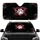 Vibrant Red Heart Outline Soft White Paw Print - Animal Lover Everyday Lifestyle Gift Car Sunshade - 1