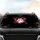 Vibrant Red Heart Outline Soft White Paw Print - Animal Lover Everyday Lifestyle Gift Car Sunshade - 4